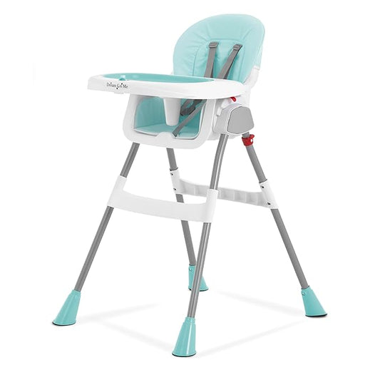 Dream On Me Portable 2-in-1 Tabletalk High Chair, Convertible Compact Light Weight High Chair, Aqua