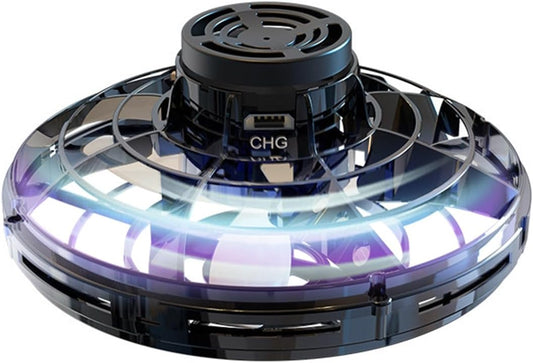 2024 New Flying Spinner Mini Drone Ifly Boomerang Cool Stuff Flying Fidget UFO Toys Exquisite Children's Toys Decompression Toy Delicate Gift Toys for Fidget Spinner Adults Flying Toys (Black)