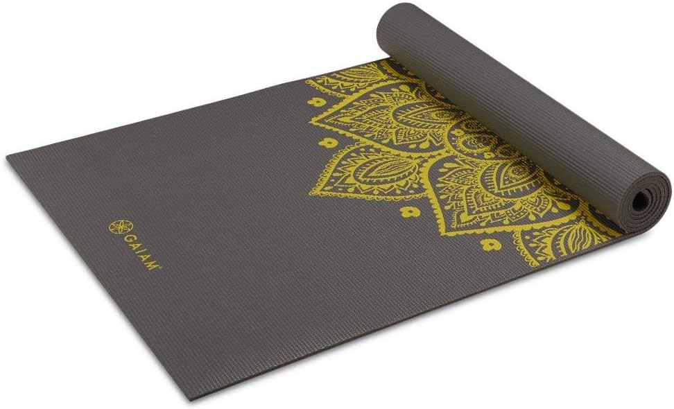 Gaiam Yoga Mat - Premium 6mm Print Extra Thick Non Slip Exercise & Fitness Mat for All Types of Yoga, Pilates & Floor Workouts (68"L x 24"W x 6mm Thick)