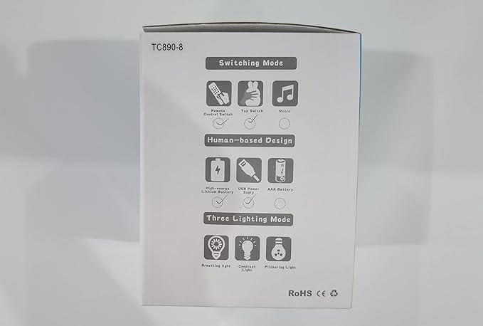 Night Light, Big Size Night Light for Kids, Bedside Lamp, Multicolor Light with Remote Control, Break Resistant, Eye Caring, Adjustable Brightness & Color, Timing Function - Large Rabbit