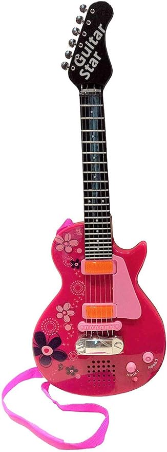 Lightahead HK-9080A(Pink) Sound Music and Light Fun Junior Guitar for Kids & Beginners Great Gift Pink (Gui5862B)