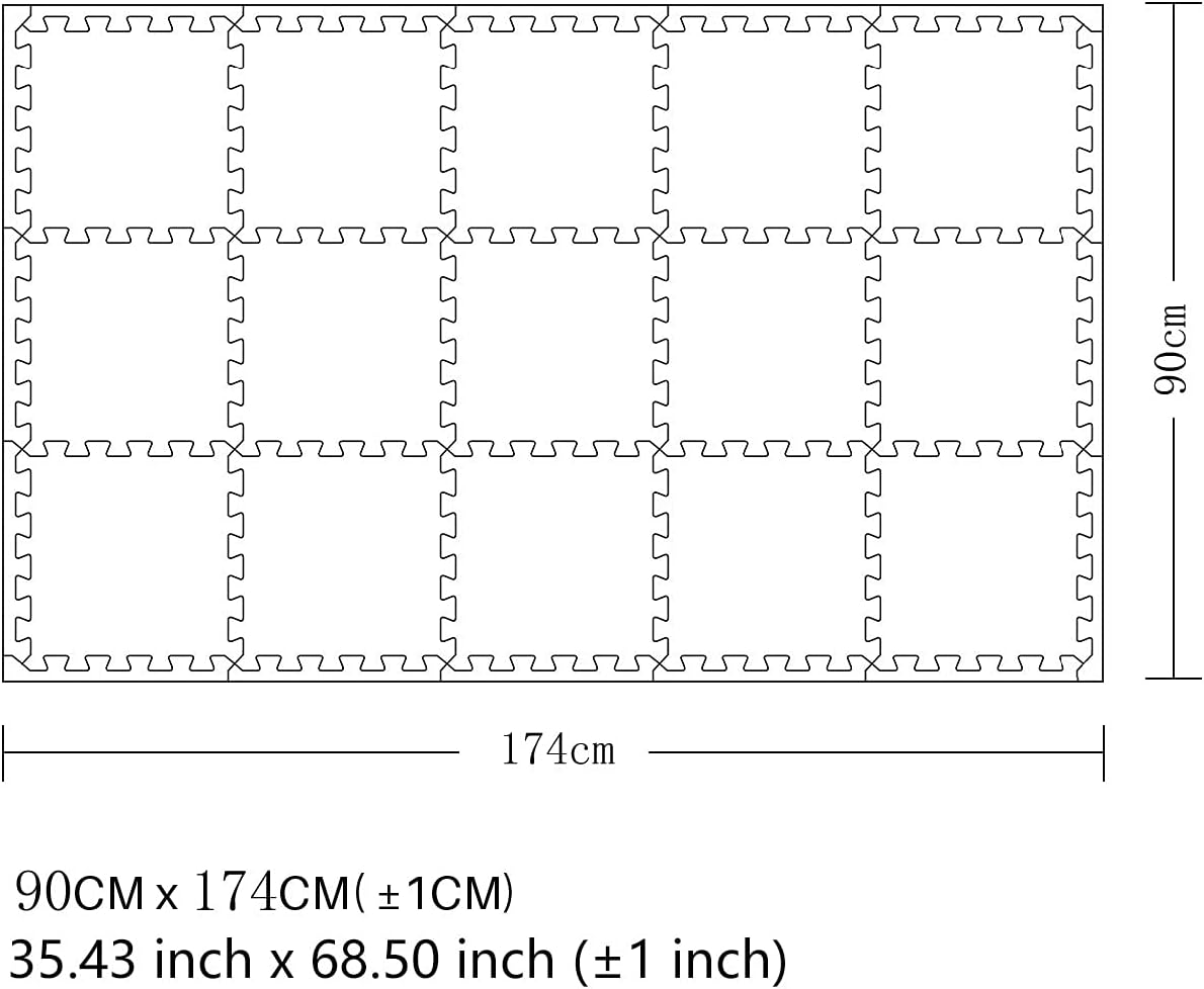 MQIAOHAM® 18 Pieces + 18 Edges Puzzle Play Mats, Soft Baby Play Mat, Kids Interlocking Foam Floor Tiles, Toddlers Carpet Playmats XZ301018-101112