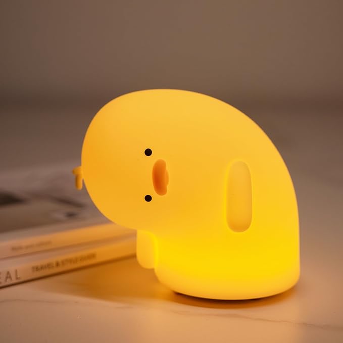 Attivolife Duck Night Light, Silica Gel Nursery Bedside Lamp with Dimmable Rechargeable Timer, Great Decor Piece for Bedrooms, Study, Creative Gift Idea Appeals to Mother Kids Friends Family