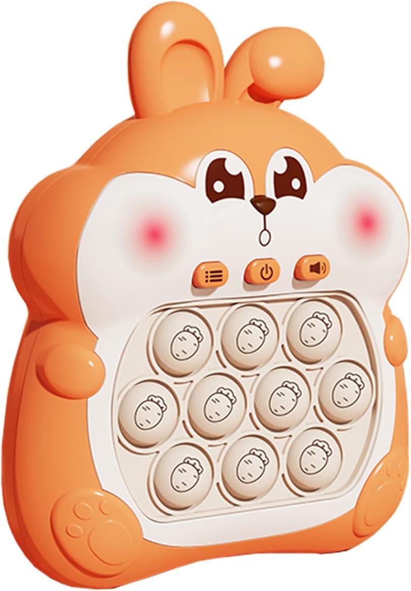 Puzzle Pop Light Up Game Fidget Travel Games/Upgrade Travel Sensory Fidget Toys Popular Handheld Games for Teenagers Anti Anxiety Autism Relief Birthday Party Gift (Orange Rabbit)