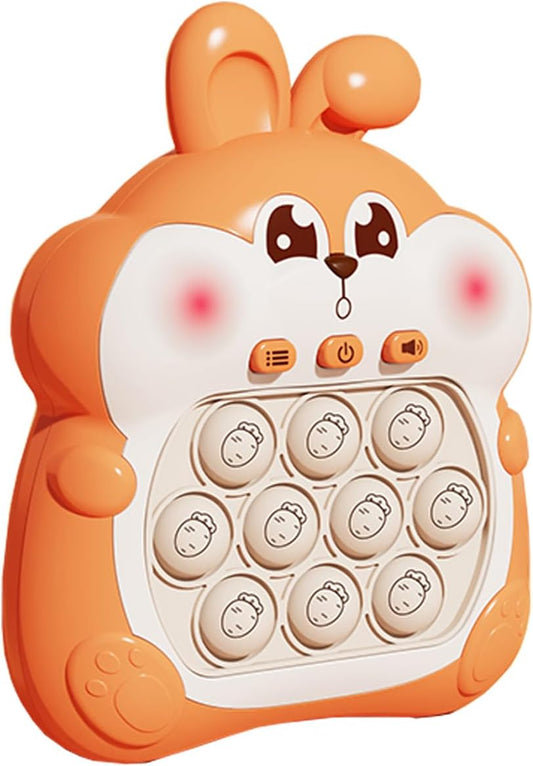 Puzzle Pop Light Up Game Fidget Travel Games/Upgrade Travel Sensory Fidget Toys Popular Handheld Games for Teenagers Anti Anxiety Autism Relief Birthday Party Gift (Orange Rabbit)