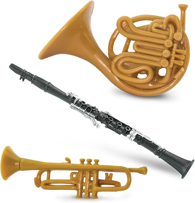 Safari Ltd Musical Instruments TOOB - Figurines: Trombone, Flute, Saxophone, Guitar, Violin, Horn, Trumpet, Clarinet - Educational Toys for Boys, Girls & Kids Ages 3+