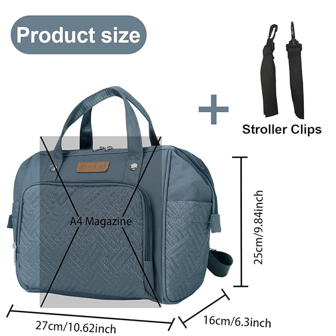 Small Diaper Bag Backpack Mini Diaper Bag Tote, Waterproof Multi-Function Stylish Mini Maternity Bags Travel Backpacks with Insulated Pockets, Dark Gray
