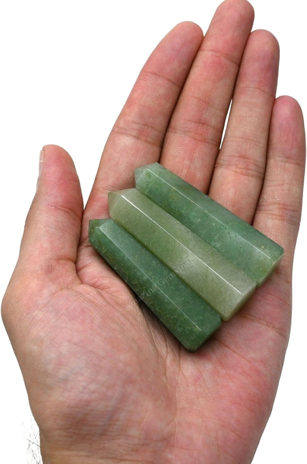 Amazing Gemstone Light Green Aventurine Crystal Towers ~ Natural Healing Crystal Point Obelisk for Reiki Healing and Crystal Grid (2" to 3" INCH)