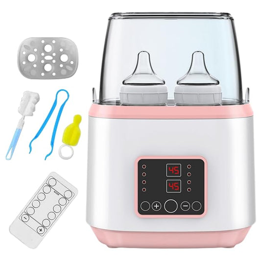 Bottle Warmer, Baby Bottle Warmer ＆ Steriliser Temperature Adjustable Portable Remote Control Baby Food Heater with LCD Display for Breastmilk or Formula, Style 2