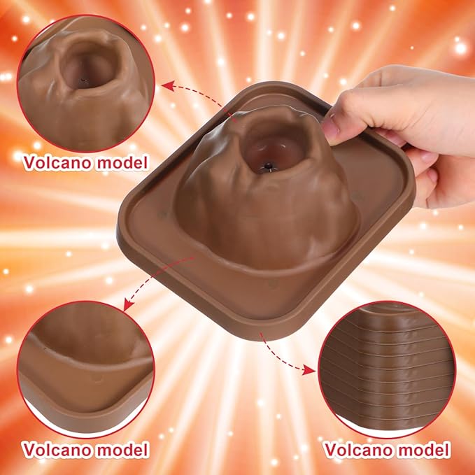 SAFIGLE 25Pcs Volcanic Model School Figure Model Experiment for Volcano Science Kit Volcano Eruption Toy DIY Demonstration Props DIY Experiment Educational Toy Stem Activity for Ages 4 to 6 Group