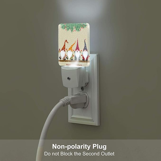 Christmas Gnomes Night Light,Plug-in Nightlights Auto Sensor Night Lamp Dusk to Dawn Lamp Home Decor for Nursery Children Girls Boys