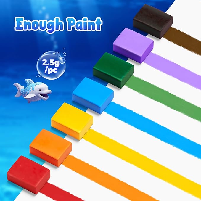 JoyCat Paint with Water Coloring Books, Art & Craft Activity, No Mess Art for Kids Ages 4-8, Craft Kits & Supplies, DIY Creative Activity, Presents for Girls & Boys (Sea Animals)