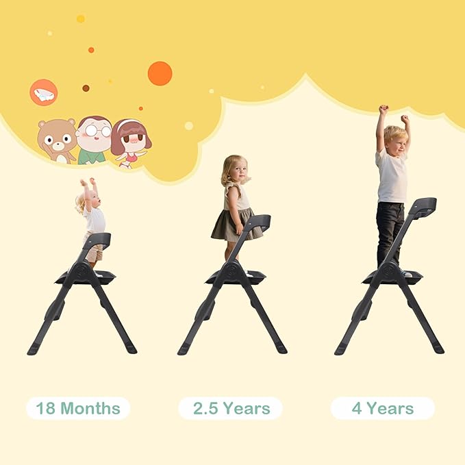 6-in-1 Baby High Chair, Convertible Highchair for Babies to Toddlers, Step Stool for Dining Time, Foldable & Easy Clean, Space-Saving Design, Adjustable, Navy Blue