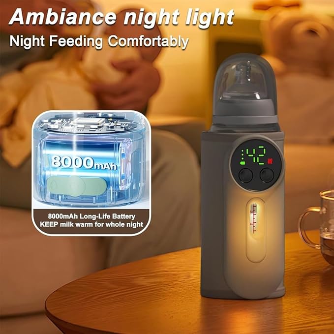 Portable Milk Heater for Babies 8000 mAh USB Baby Bottle Warmer for Different Bottle Shapes