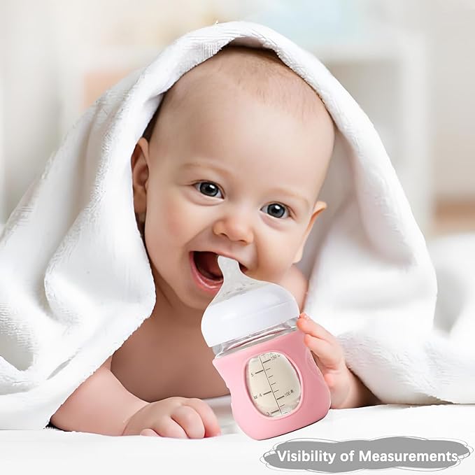 3 Pack Silicone Sleeve for Avent Natural Glass Baby Bottles, Compatible Philips Avent Glass Natural Baby Bottle 4oz