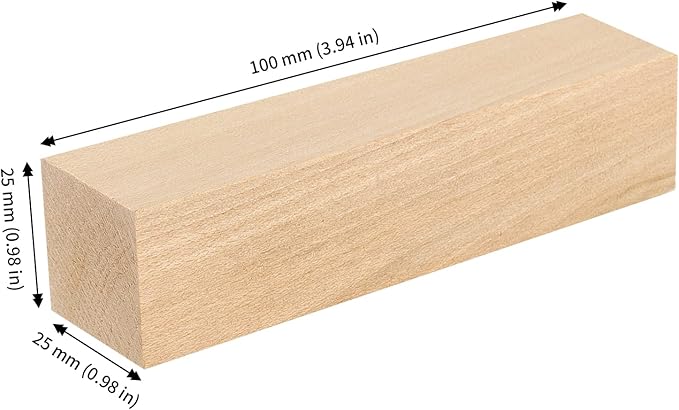 JAPCHET 24 Pieces 4 x 1 x 1 Inch Basswood Carving Blocks, Natural Wood Carving Block, Unfinished Basswood Blocks for Woodcarving, Crafting and Whittling