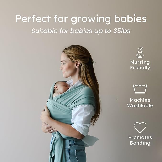 snuggle me Baby Wrap | Hands-Free Baby Wraps Carrier, Easy-Tie Baby Sling Carrier, Baby Carrier Wrap with Organic Cotton, Baby Wearing Wrap for Newborns from 0 to 18 Months (7-35 lbs) - Natural