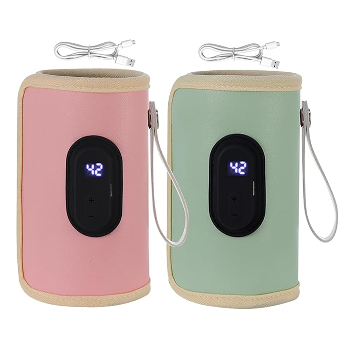 Portable Bottle Warmer 18W Quick Heating Baby Bottle Warmer Temperature Adjustable USB Baby Bottle Heater for Home Family Travel Green, Portable Bottle Warmer