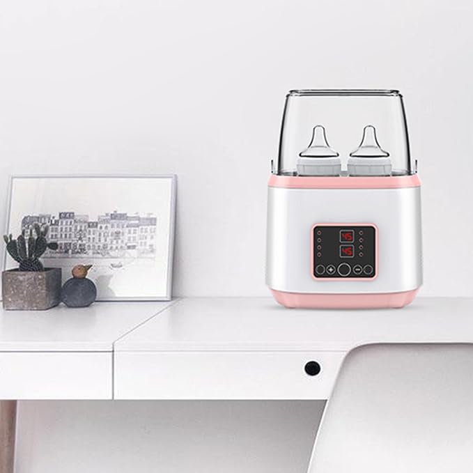 Bottle Warmer, Baby Bottle Warmer ＆ Steriliser Temperature Adjustable Portable Remote Control Baby Food Heater with LCD Display for Breastmilk or Formula, Style 2