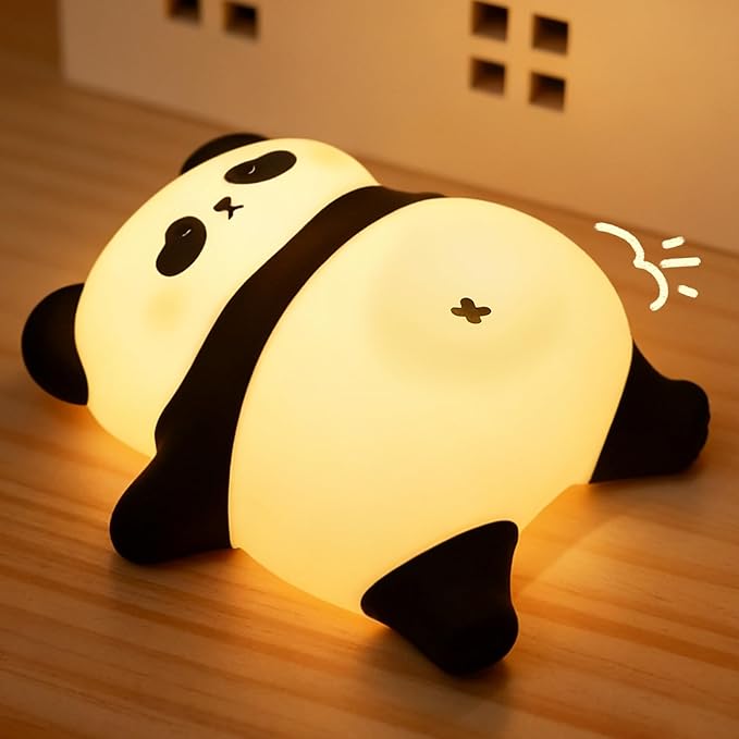 Snoring Panda Night Light for Kids, Upgraded Large Novelty Nursery Nightlight with Snoring Motion & Sound, Rechargeable Cute Night Light for Baby, Bedroom, Breastfeeding, Gifts for Girls & Boys