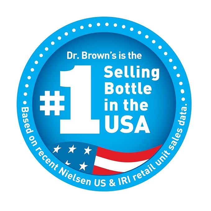 Dr. Brown's Natural Flow Anti-Colic Options+ Narrow Baby Bottles 4 oz/120 mL, with Level 1 Slow Flow Nipple, 3 Pack, 0m+ Blue