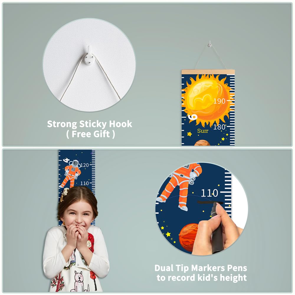 Baby Growth Chart for Wall - Height Chart for Kids Nursery Decor Wall Hanging Measurement Ruler Toddler Room Decor Play Room Essentials Birthday Christmas Gifts for Boys Girls 79"X7.9" (Giraffe)