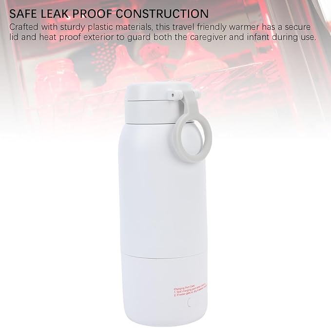 Fafeicy Portable Bottle Warmer, Cordless Baby Milk Warmer 500ML Travel Bottle Heater with 11000mAh Battery, for On The Go Use Heating Milk Anytime