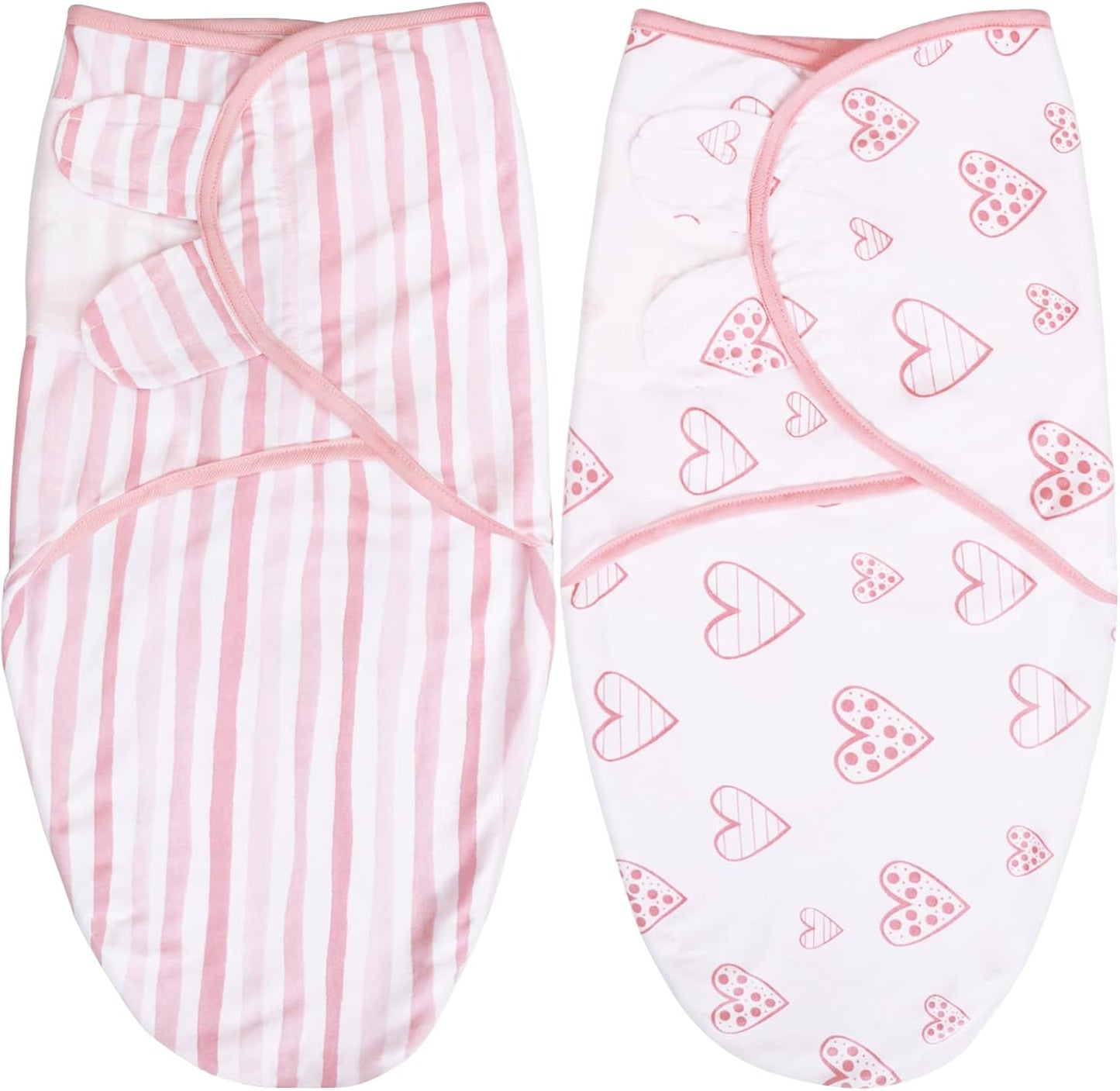 Biloban Swaddle Blankets for Baby Girl, Baby Swaddles 3-6 Months, Baby Swaddle Cotton, Newborn Swaddle, Baby Essentials, Lovely Pink Print, 2 Pack