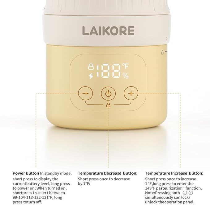 2025 AI Portable Baby Bottle Warmer for Travel – 17oz Cordless Milk Warmer with Detachable Battery, USB Rechargeable Breast Milk Warmer, Baby Bottle Heater for Home and On-The-Go Use