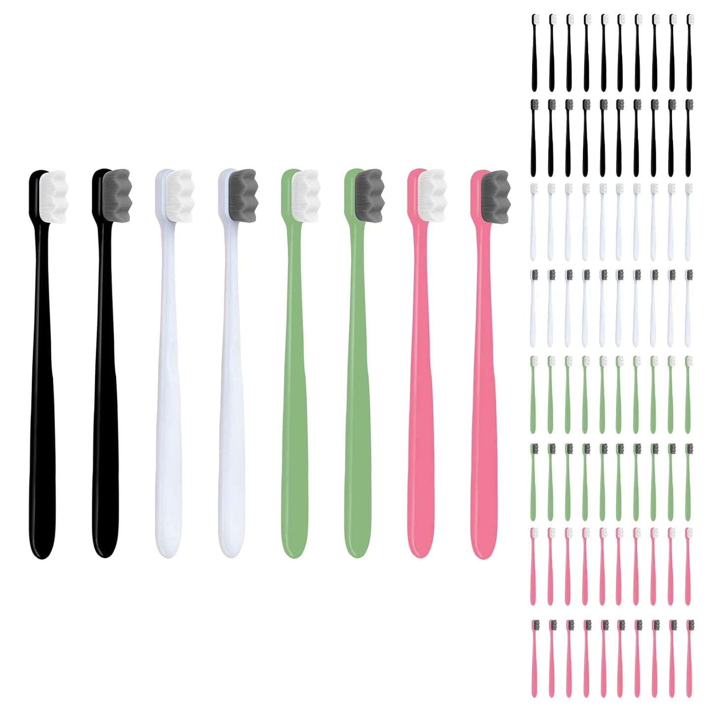 EasyHonor Extra Soft Toothbrush for Sensitive Gums, Micro-Nano Manual Toothbrush with 20000 Soft Floss Bristle for Pregnant Women, Elderly, Braces and Gum Recessions.(80PCS)