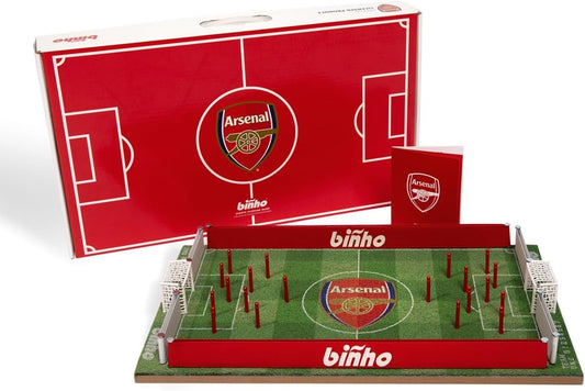 Binho Board Classic Board Game Arsenal Edition - 2-Player Fast-Paced Finger Flicker Pinball Family Board Games - Portable Tabletop Sports Game Set for Any Occasion
