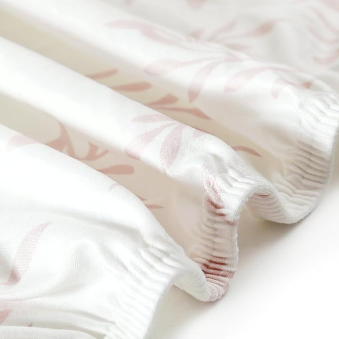 GRSSDER Fitted Pack and Play Sheets Set 3 Pack, Stretchy Ultra Soft Jersey Knit Portable/Mini Crib Sheets for Girls, Universal Fit for Pack N Plays Safe and Snug, Stylish Floral Pattern