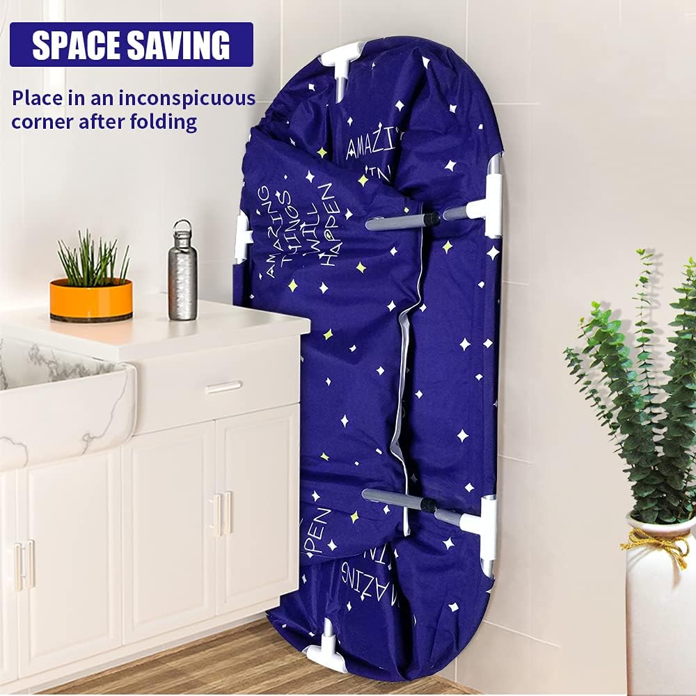 BESTHLS Portable Bathtub for Adult, Foldable Bathtub Portable Soaking Bath Tub,Eco-Friendly Bathing Tub for Shower Stall (Large Blue Sky)