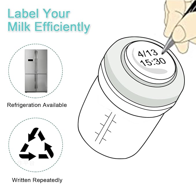 COMI Wide Neck Glass Breastmilk Collection n Storage Bottle, 6 Packs, 8oz with Screw Ring Sealing Disk; Re-markable Sealing Disc. BPA Free, Fits Breast Pumps & Nipples (3 Gray Lids + 3 Pink Lids)