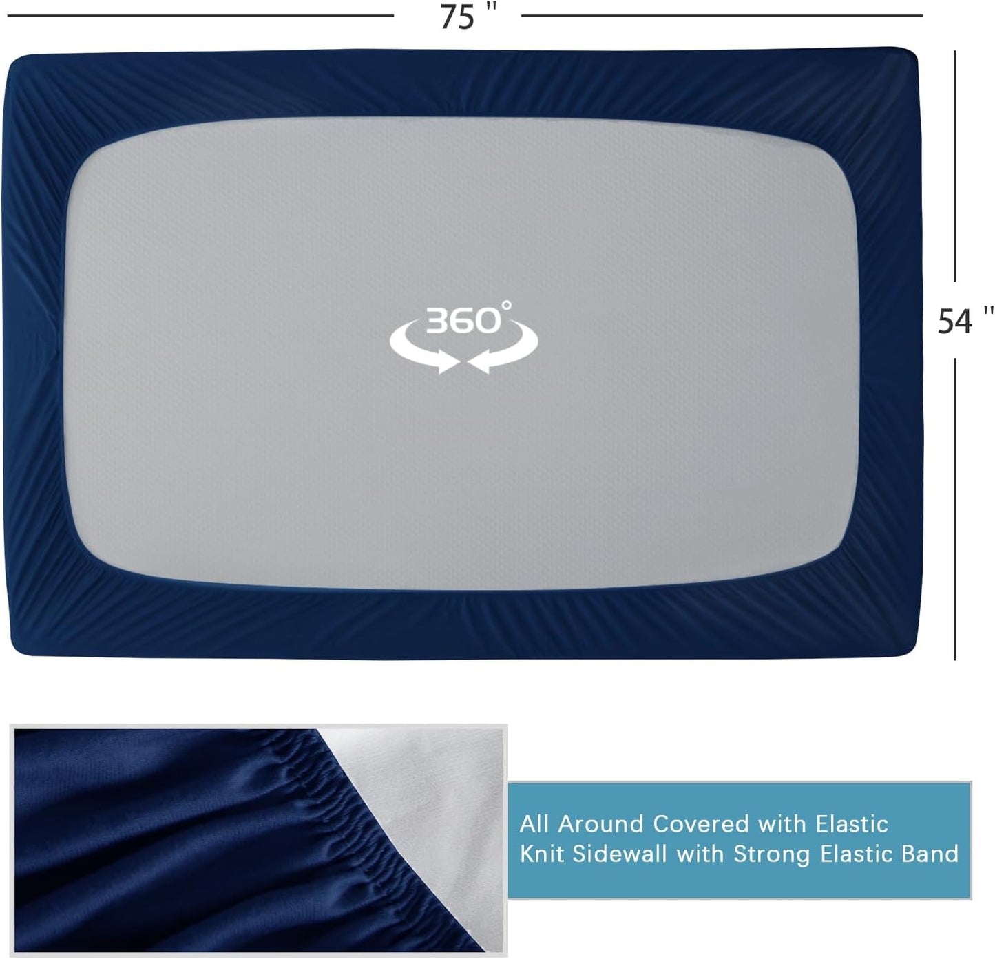 2 Pack Twin Mattress Protector Waterproof, Noiseless & Soft Coverage Mattress Fitted Sheet Twin with Deep Pocket up to 14", Super Breathable & Easy Wash Twin Size Mattress Protector