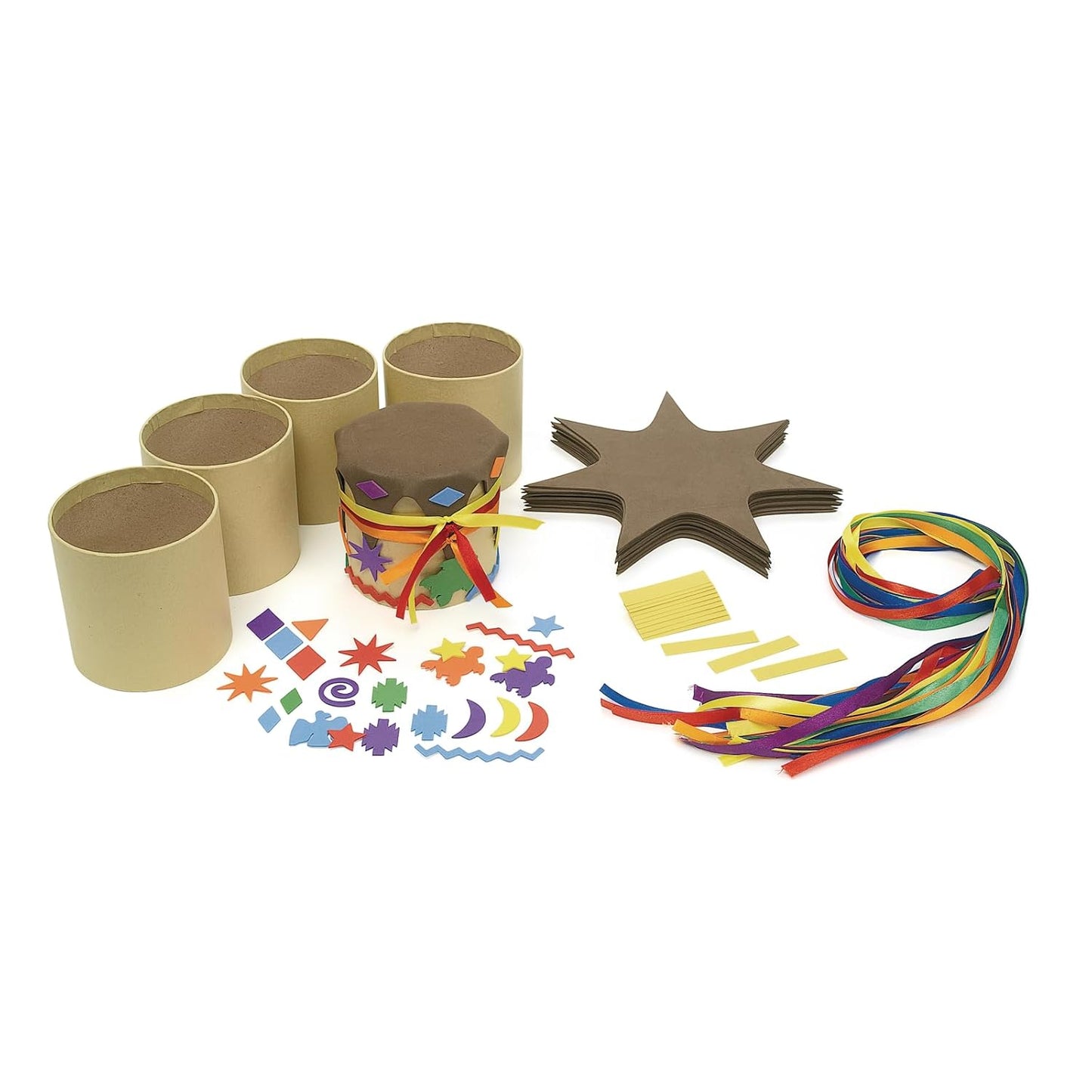 Colorations DIY Drum Kit, Set of 12, Native American, Foam Craft Kit, Self-Adhesive, for Kids, Toys for Kids, Early Learning, Multi-Cultural, Social Emotional, Social Sensitivity