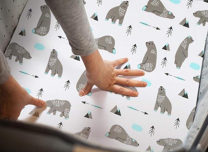 Pack n Play Sheets, BROLEX 2 Pack Mini Crib Sheets,Stretchy Portable Fitted Playard Sheet Set, Convertible Playard Mattress Cover,Ultra Soft Breathable Material,Owl & Bear