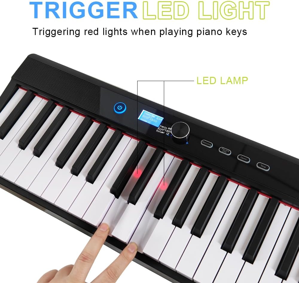 Coolmusic Portable Piano Keyboard Foldable: Portable Keyboard Piano 88 keys Semi-Weighted keyboard Electric Folding Piano Kit for Adult Kids