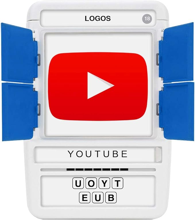 100 PICS Logos Travel Game - Guess 100 Logos | Flash Cards with Slide Reveal Case | Card Game, Gift, Stocking Stuffer | Hours of Fun for Kids and Adults | Ages 6+