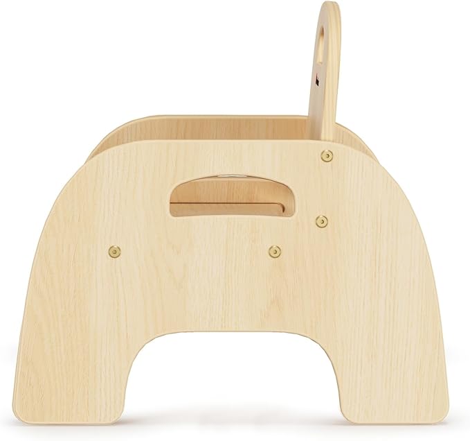 Foundations Simple Sitter 7” Low Wood Feeding Chairs, Wide No-Tip Base, Adjustable Safety Harness, Stackable Wood Toddler Chairs with Food Service Grade Finish, 2 Pack