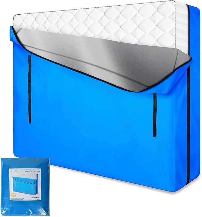 MorTime Mattress Bags for Moving and Storage, Zippered Mattress Storage Bag with 8 Strong Carrying Handles, Reusable Mattress Protector Cover Moving Supplies (Cali King)