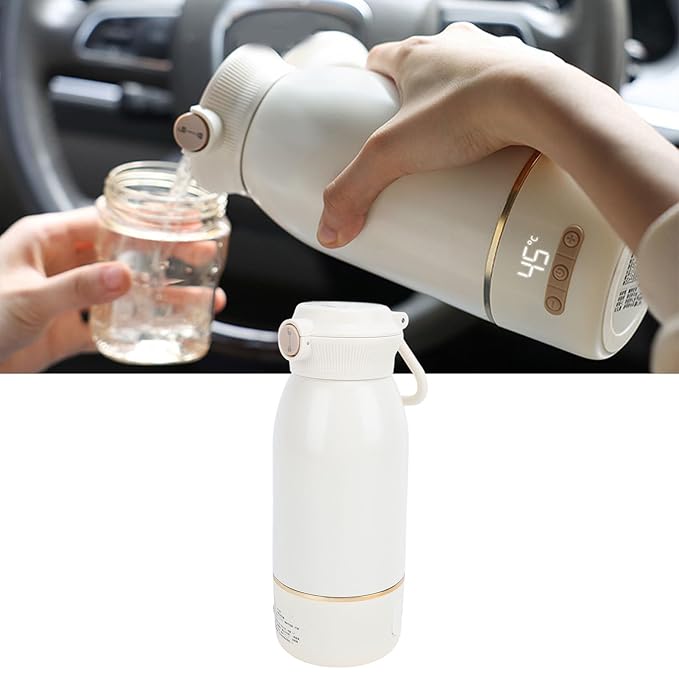 Bottle Warmer, 500ML Cordless 36 Hours Thermostatic Milk Mixer, 2H Fast Charging, Portable Travel Baby Bottle Warmer for Vehicle Car Airplane