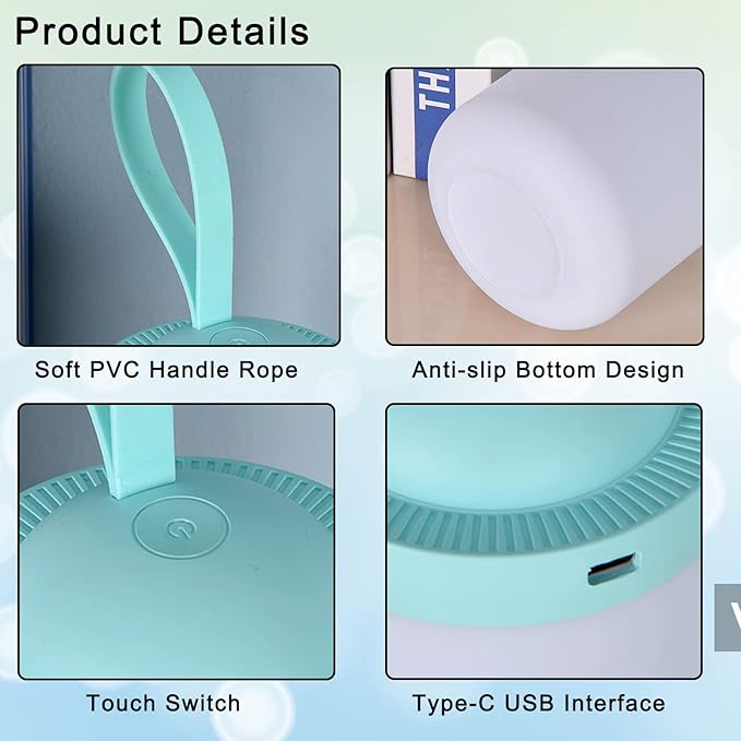 Kids Lantern Night Light,STARTOGO Portable Lamp Battery Powered,3000K Eye-Caring Warm Light,Stepless Dimmable,Rechargeable LED Tent Lantern,Perfect as Nursery Night Lights,Kids Camping Lantern.Blue