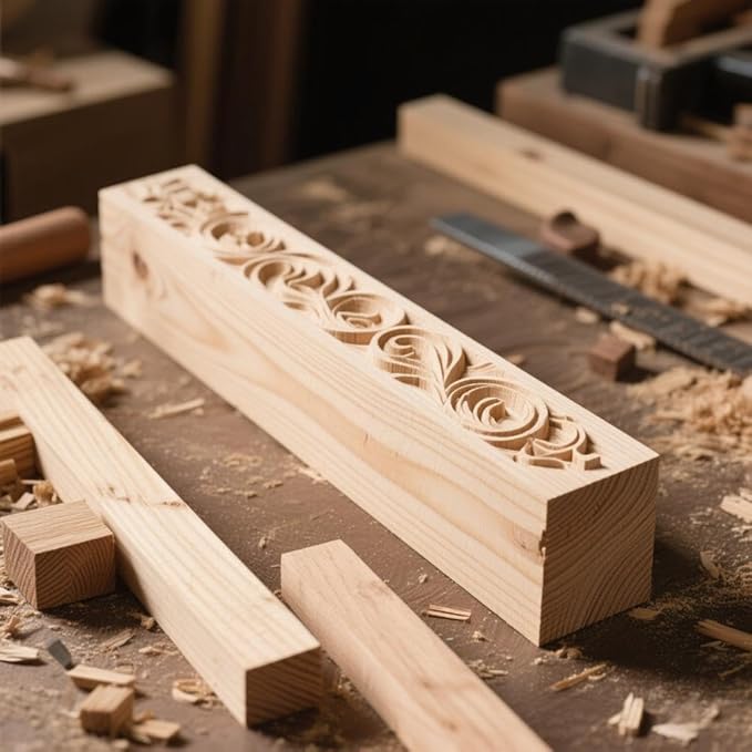 JAPCHET 12 Pieces 6 x 2 x 2 Inch Basswood Carving Blocks, Natural Unfinished Blocks for Carving, Crafting and Whittling