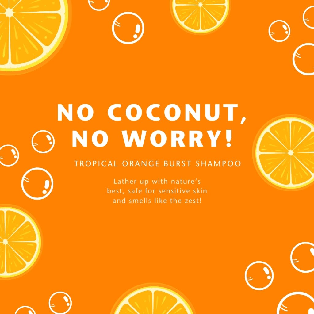 Clean Kids Naturally Tropical Shampoo- EWG Verified, All-Natural, Coconut-free, Gluten-free, Vegan, and Cruelty-free, Paraben-Free (16 Fl Oz, Orange Burst)