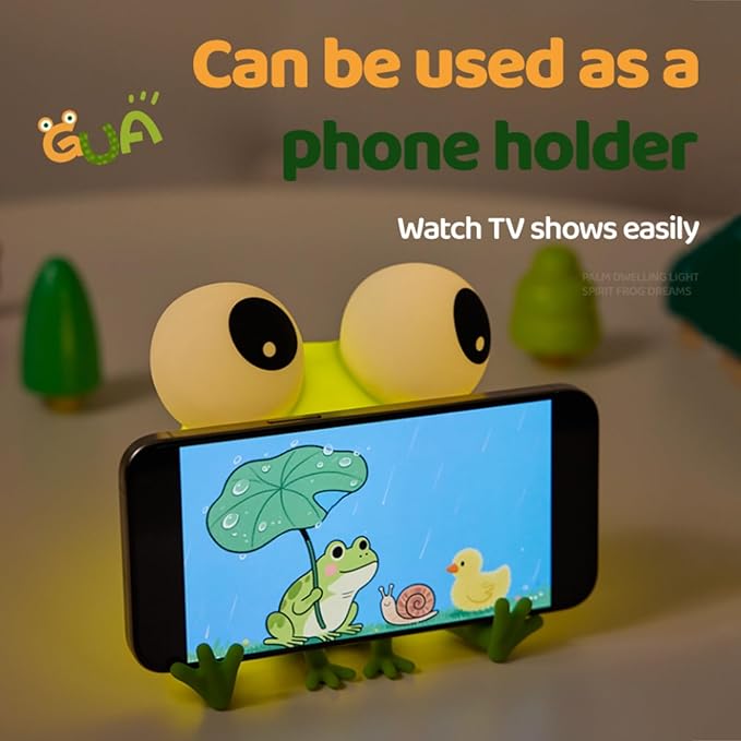 Frog Night Light for Kids, Rechargeable Bedside Touch Lamp, Dimmable, with Timer, Soft Silicone Nursery Night Light, Breastfeeding, Toddler, Baby, Kids Decoration