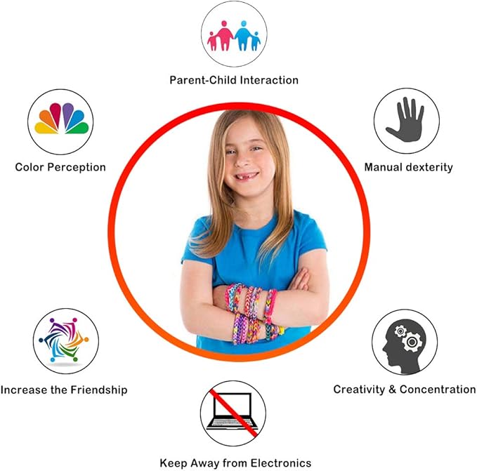 12730+ Loom Rubber Bands Refill Kit in 26 Color with 500 Clips,6 Hooks, Premium Bracelet Making Kit for Weaving DIY Crafting Gift