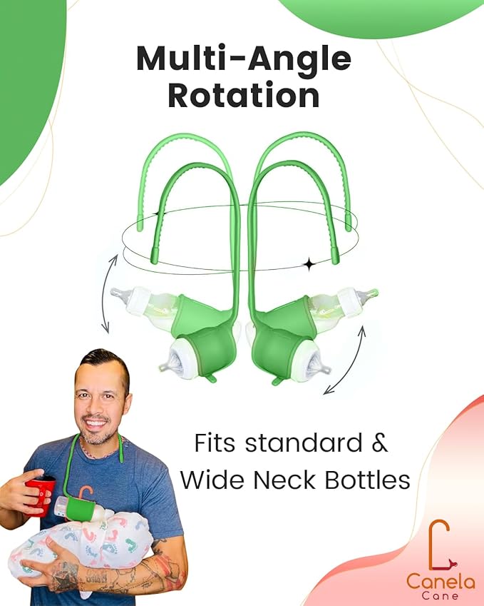Adjustable Baby Bottle Support – Assist Feeding Tool for Parents, Non-Slip & Ergonomic Design, Fits Standard & Wide-Neck Bottles(Green)