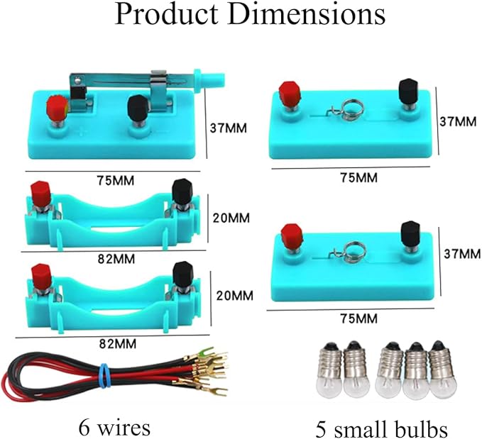 Kids Electricity Circuit Learning Kit,STEM Physics Science Electric Lab Experiments Learning Tool for Kids,Series Circuit & Parallel Circuit Learning