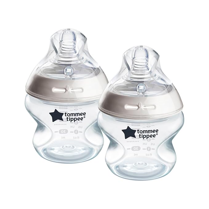 Tommee Tippee Natural Start Anti-Colic 5 oz BPA Free Baby Bottles, 0+ Months, Slow Flow Breast-Like Nipple, Self Sterilizing, Designed for Seamless Transition Between Bottle and Breast, Pack of 2